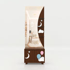 Moony Cloud Dressing Table with mirror, storage drawers, decorative shelves, and premium modern furniture appearance.