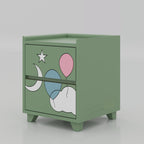 Moony Cloud Side Table with cloud design, engineered wood body, Duco finish, and modern bedroom furniture style.
