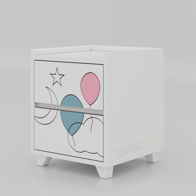 Modern Moony Cloud Side Table featuring premium finish, storage cabinet, and stylish design for bedroom interiors.