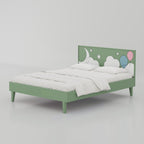 Modern king size bed featuring Moony Cloud design, premium engineered wood construction, and elegant Duco painted finish.