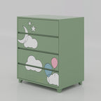 Premium engineered wood wardrobe with cloud-inspired doors, antique lacquer details, and modern bedroom storage soluti