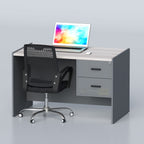 Modern executive office desk with integrated storage, privacy panel and organised workspace design for managers.