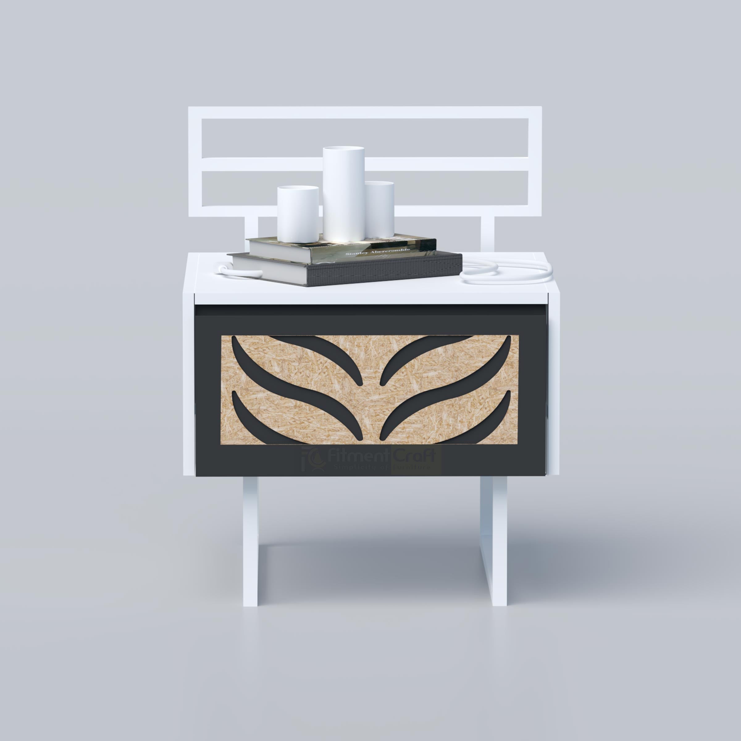 Modern Nordo Bedside Table with drawer storage, 400mm compact nightstand for bedroom furniture in Bangladesh homes today