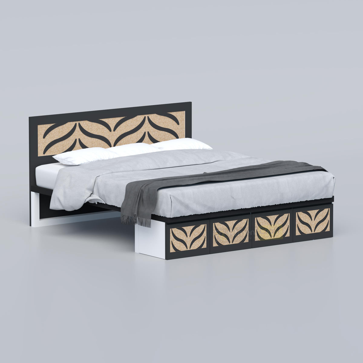Nordo Standard King Size Bed for a modern small bedroom by Fitment Craft Bangladesh