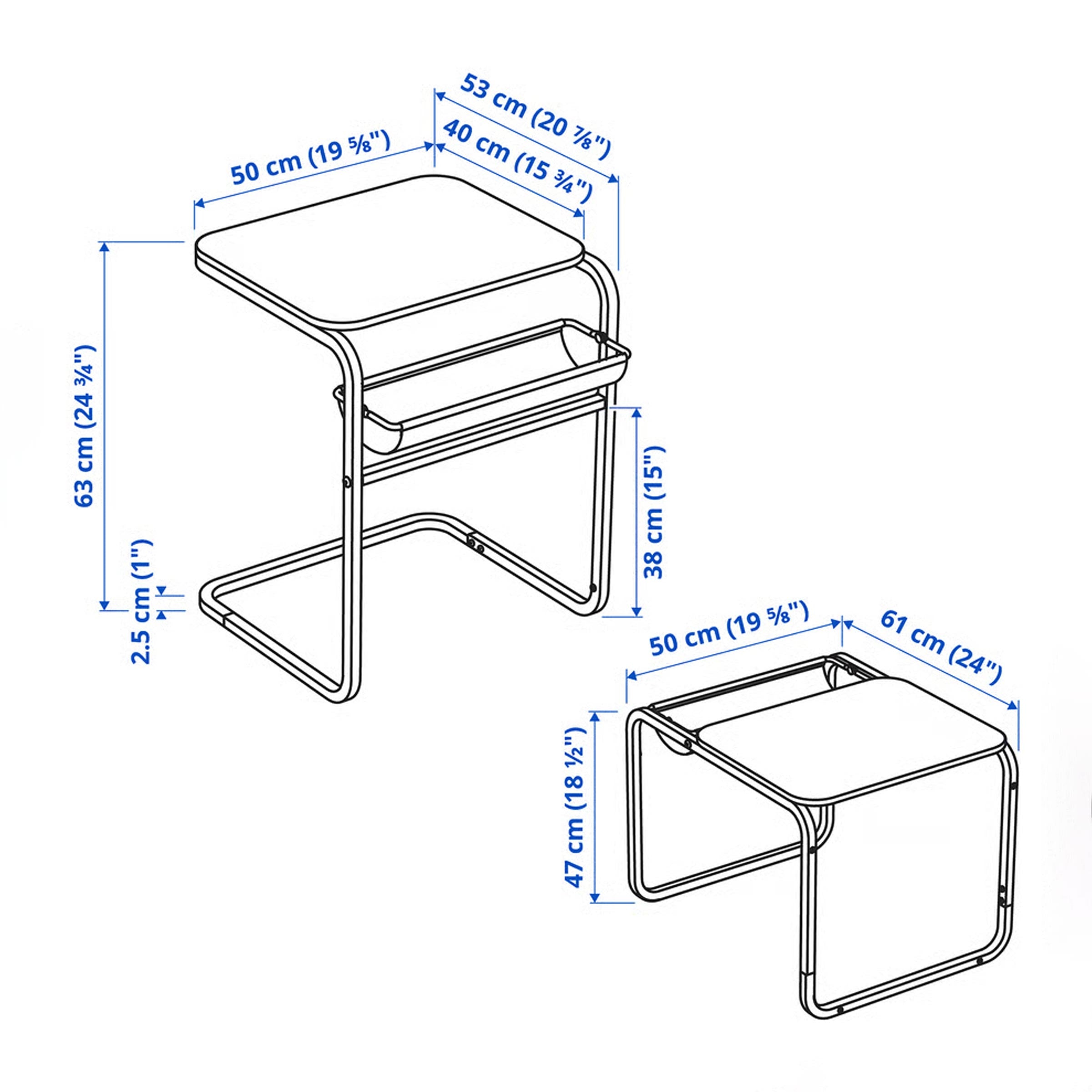 OLSERÖD Side Table multifunctional sofa table for laptop dining and small space living room use