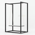 Contemporary Swing Chair with Minimal Black Frame Design for Cozy Indoor Spaces and Stylish Home Decor