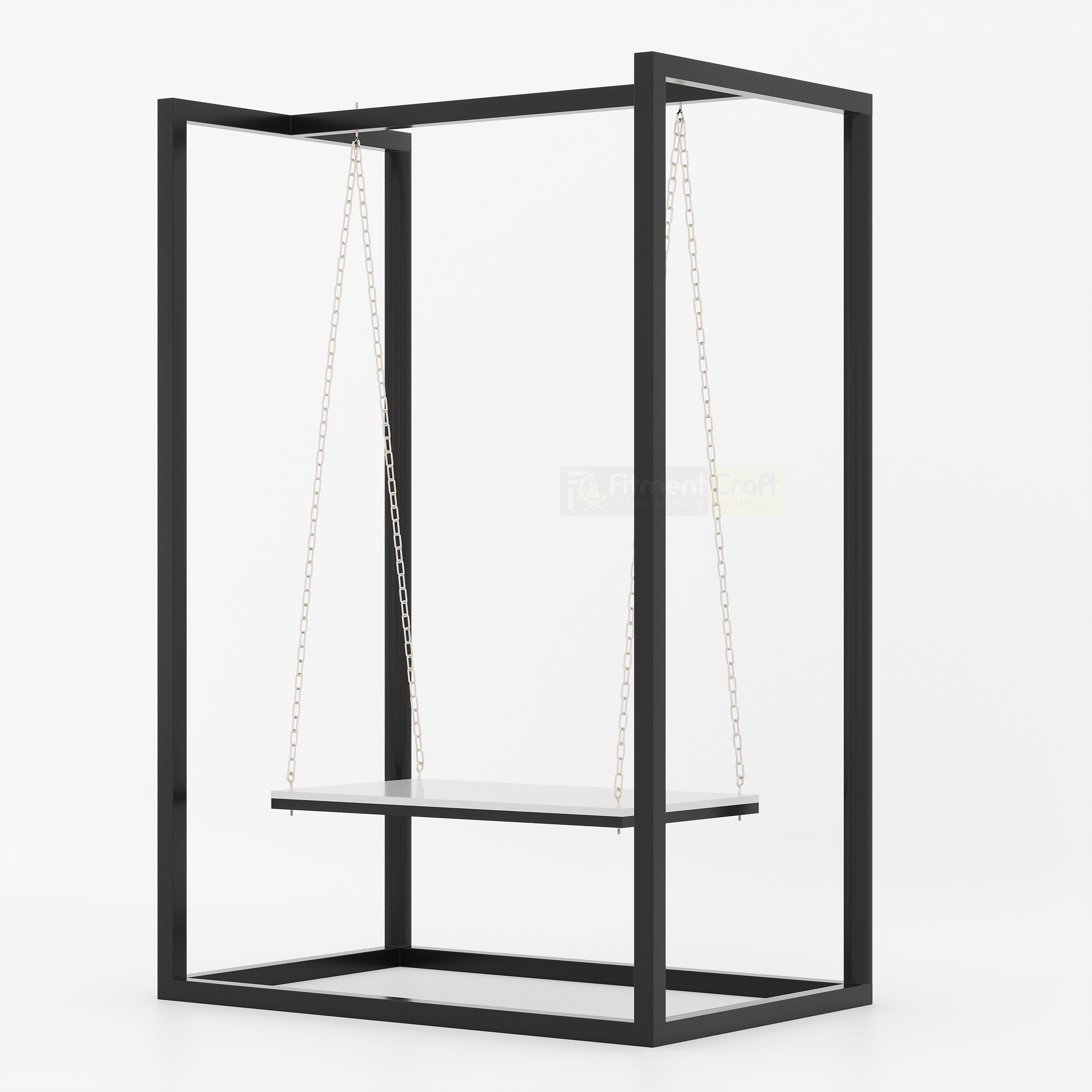 Contemporary Swing Chair with Minimal Black Frame Design for Cozy Indoor Spaces and Stylish Home Decor