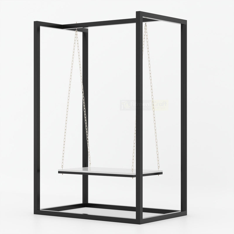 Contemporary Swing Chair with Minimal Black Frame Design for Cozy Indoor Spaces and Stylish Home Decor