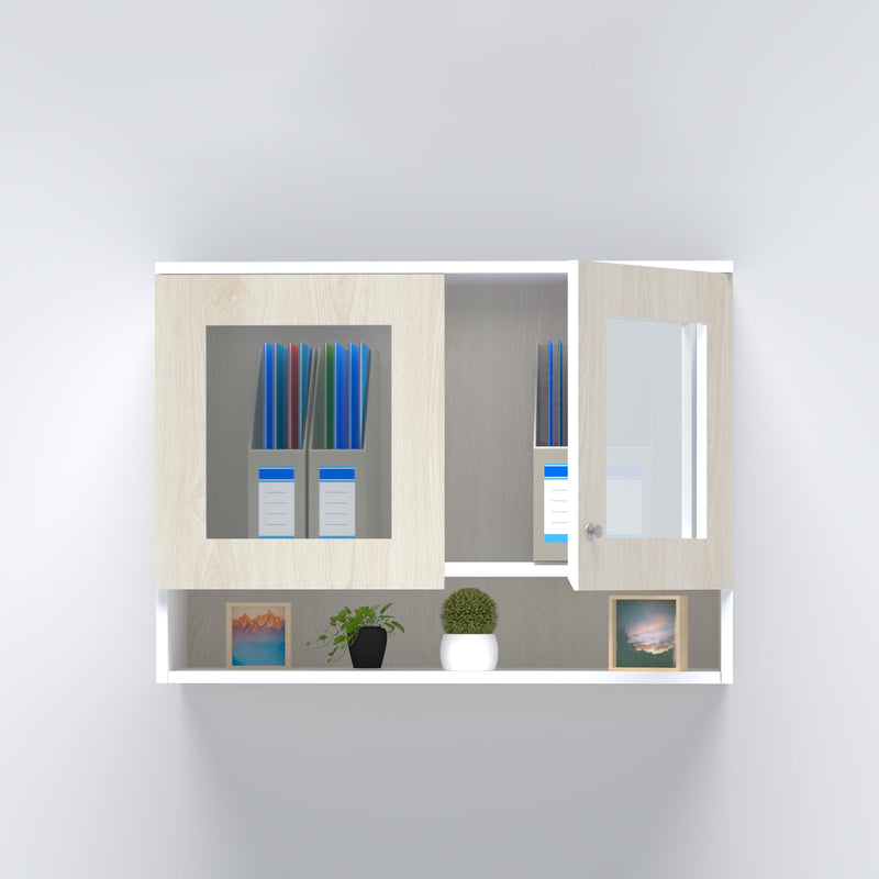 Wall-mounted office file cabinet with 16mm board design for organized document and folder storage