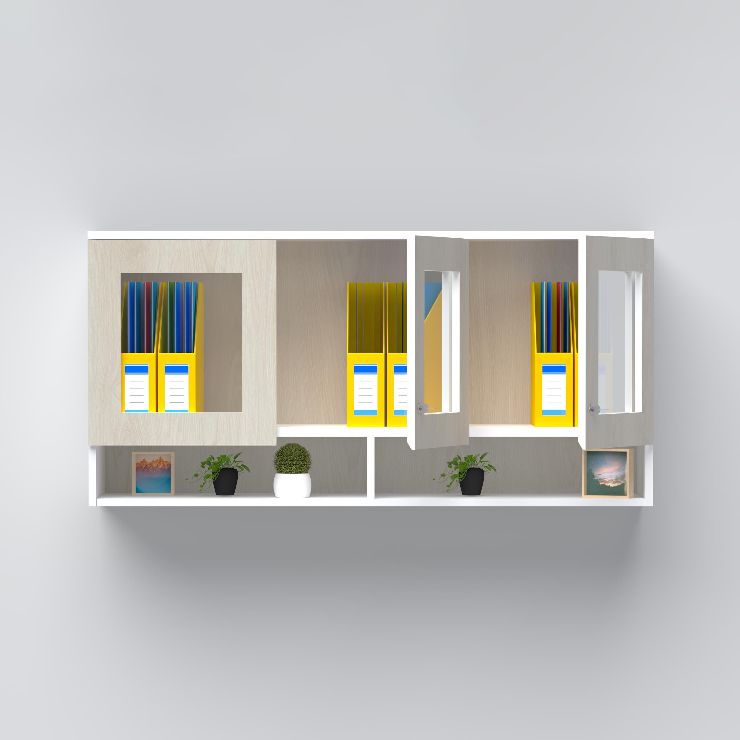 Contemporary pendent hanging cabinet for office files, documents, and professional workspace storage solutions