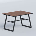 Pyren Restaurant Table with wood-finish top and black mild steel A-frame, ideal for cafés and restaurants in Bangladesh.