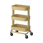 White Raskog Trolley rolling organizer cart for kitchen spices, office supplies, bedroom storage and home decor BD uses.