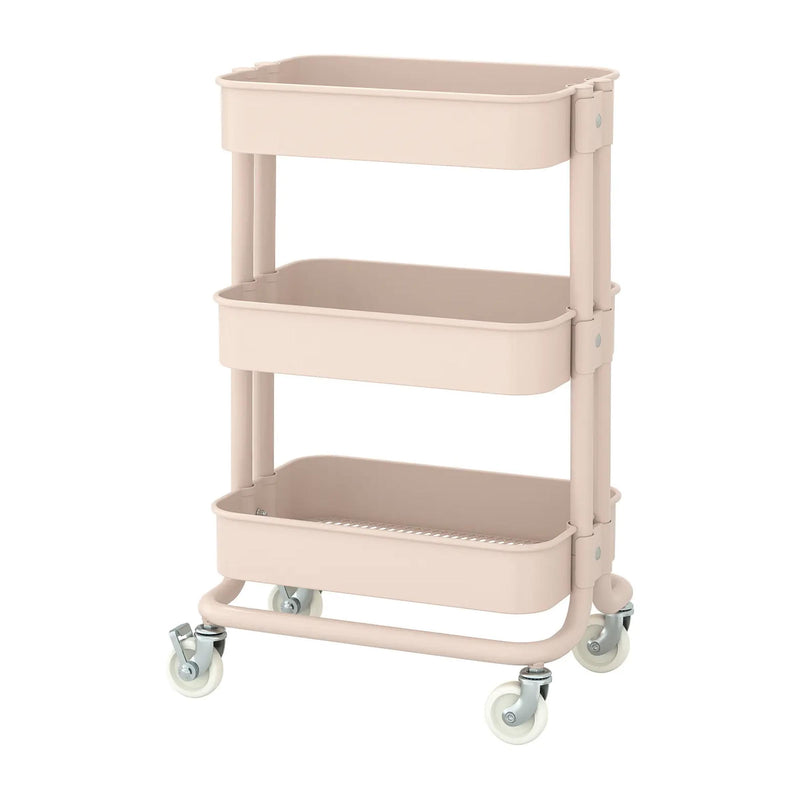 Raskog Trolley white 3 tier rolling storage cart for kitchen, bedroom, office and small apartment organization BD homes.