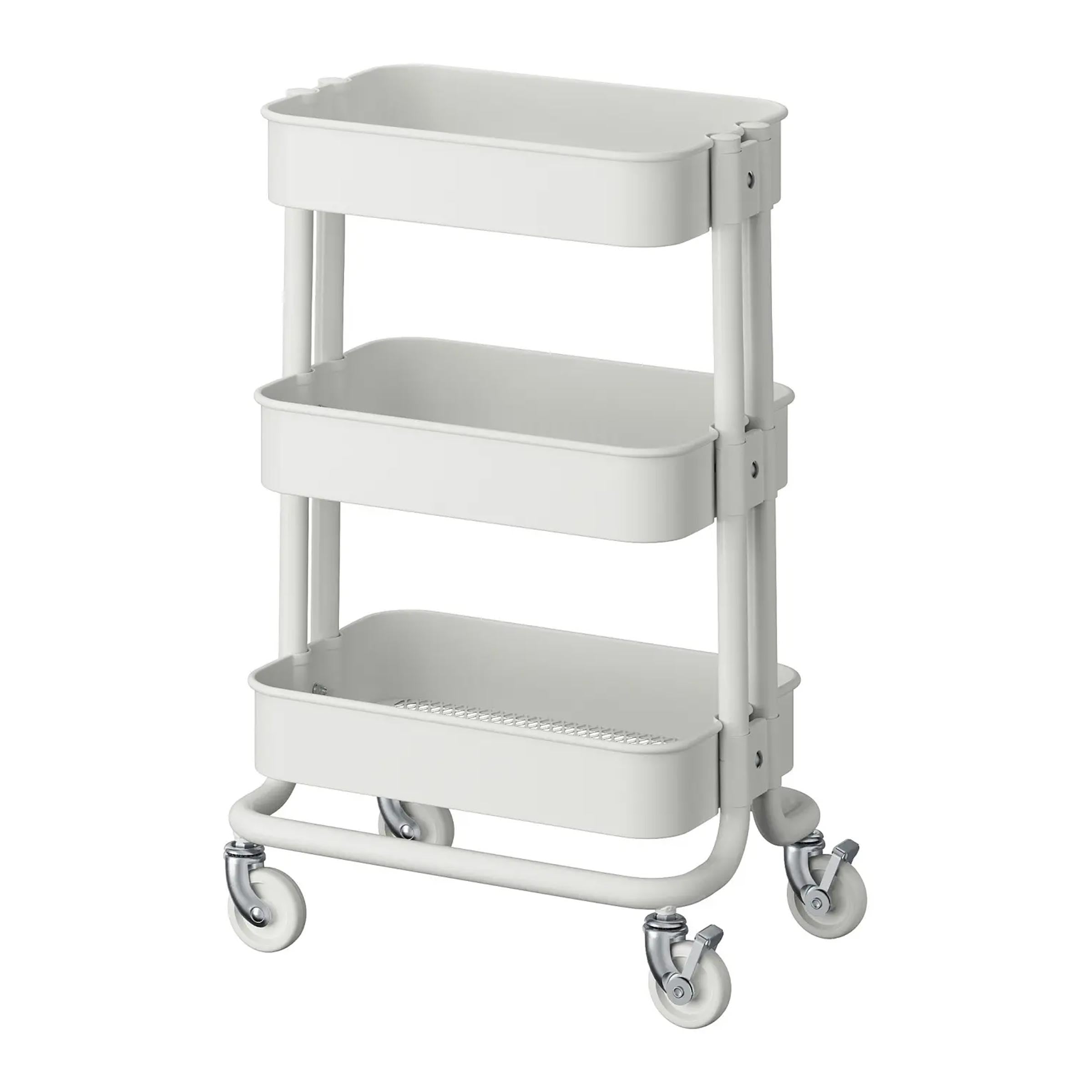 Small Raskog Trolley rolling caddy for kitchen tools, books, chargers, craft supplies and apartment storage in BD homes.