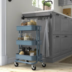 Raskog Trolley compact 3 shelf storage cart with lockable wheels for kitchen, desk, pantry and home use in BD space now.