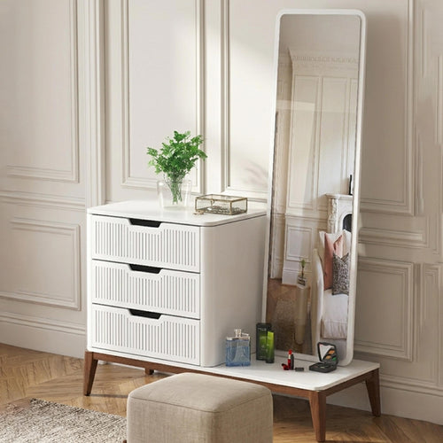 Ravon modern dressing table with full length mirror and storage drawers for stylish bedroom furniture.