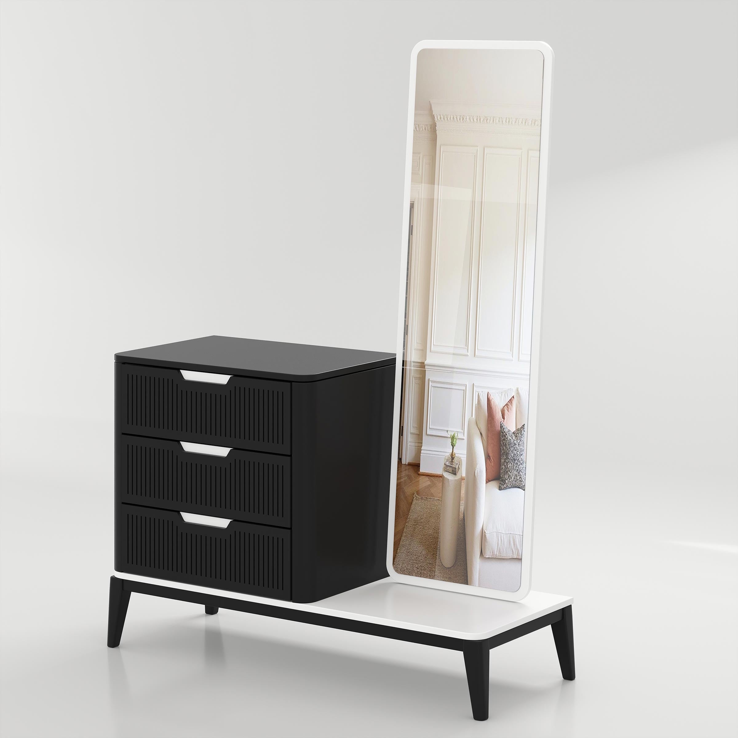 Luxury Ravon vanity table with storage drawers and elegant finish for contemporary homes.