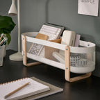 Risatorp desk organizer with mesh basket and wooden divider for stationery spices and office accessories daily use in BD