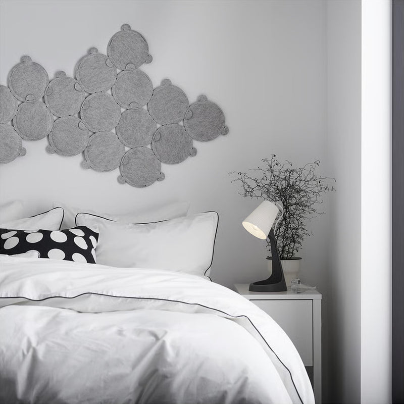 SVALLET Work Lamp black and white modern desk light for reading, study, bedside and workspace use in small spaces.
