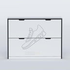 Open Sarix Shoe Rack showing organised footwear inside a slim flip-down cabinet designed for compact spaces.