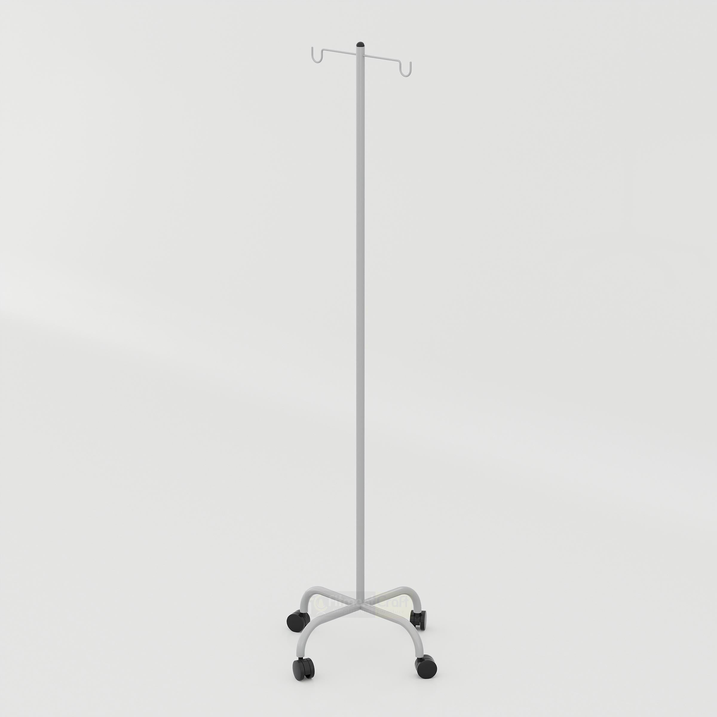 Medical saline stand with caster wheels for patient care use