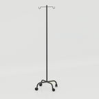 Hospital IV stand with durable metal frame and smooth wheels