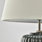 Modern Snobyar Table Lamp in BD with ceramic base, grey textile shade, and warm cozy light for bedroom decoration today.