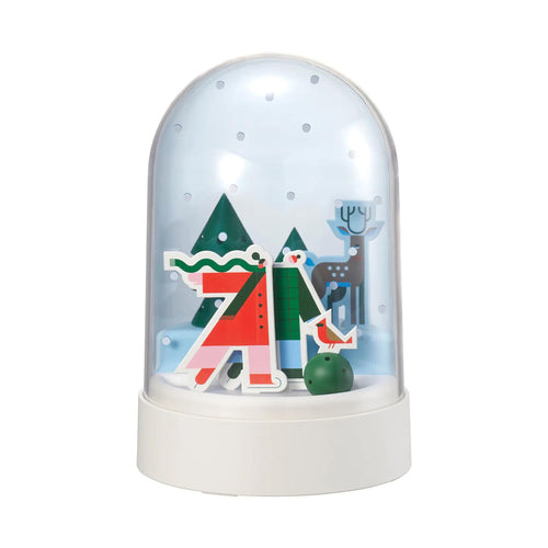 Strala Table Lamp with warm LED glow, crystal-clear globe, and decorative winter scene for cosy home ambiance BD online.