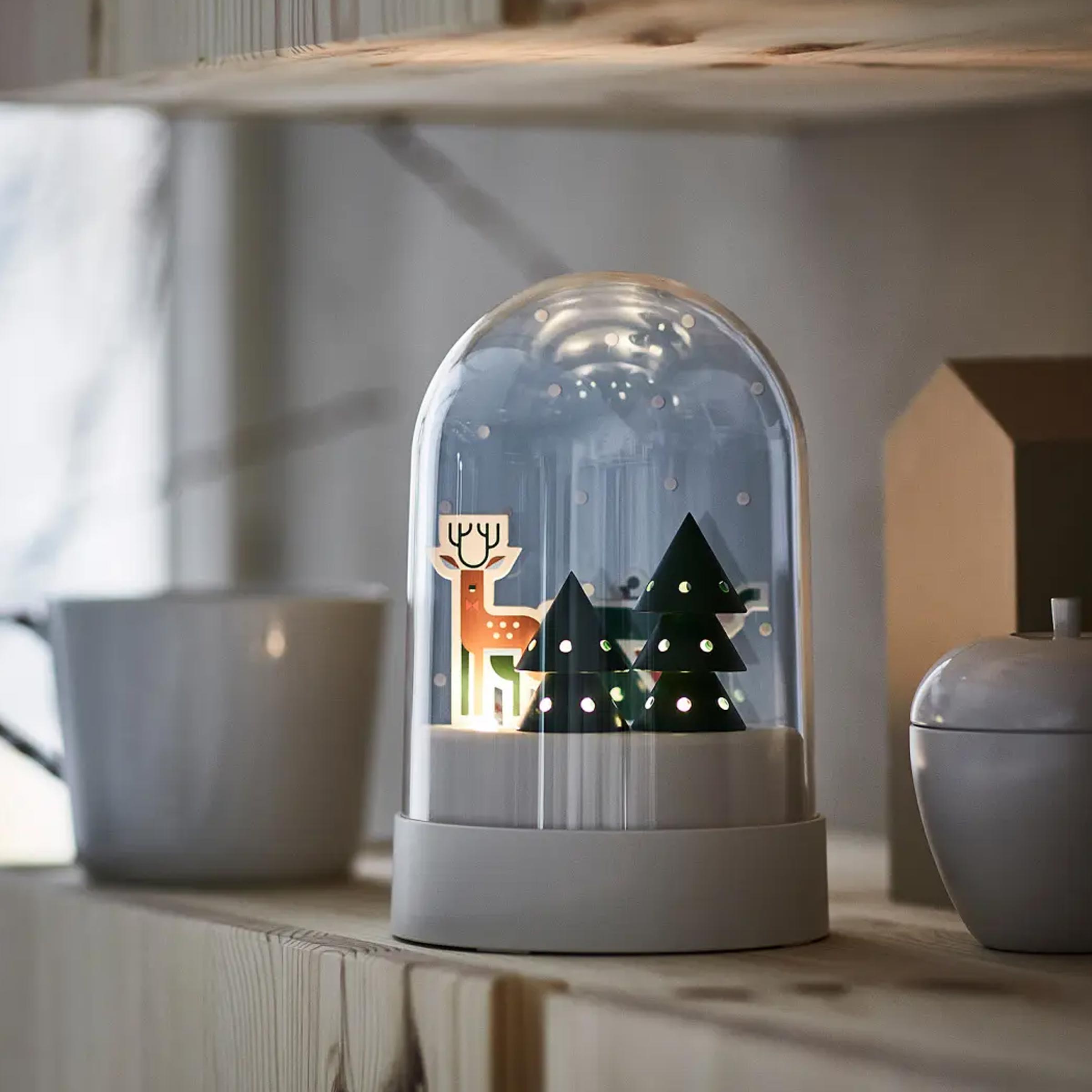 Strala decorative LED table lamp with clear dome, winter landscape, and timer for modern home decoration in BD online!!!