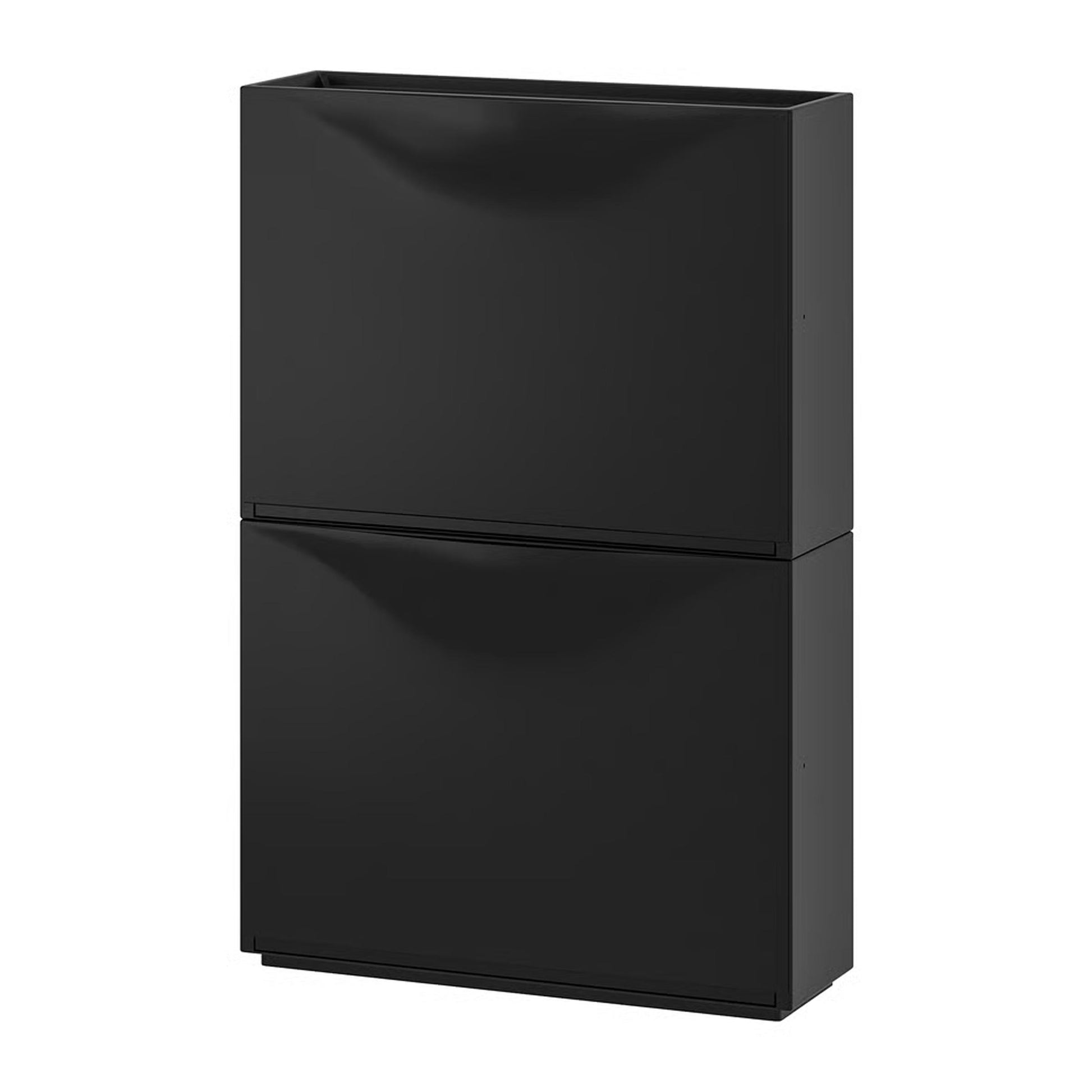 TRONES Shoe cabinet & storage black 2-pack for hallway shoe organization