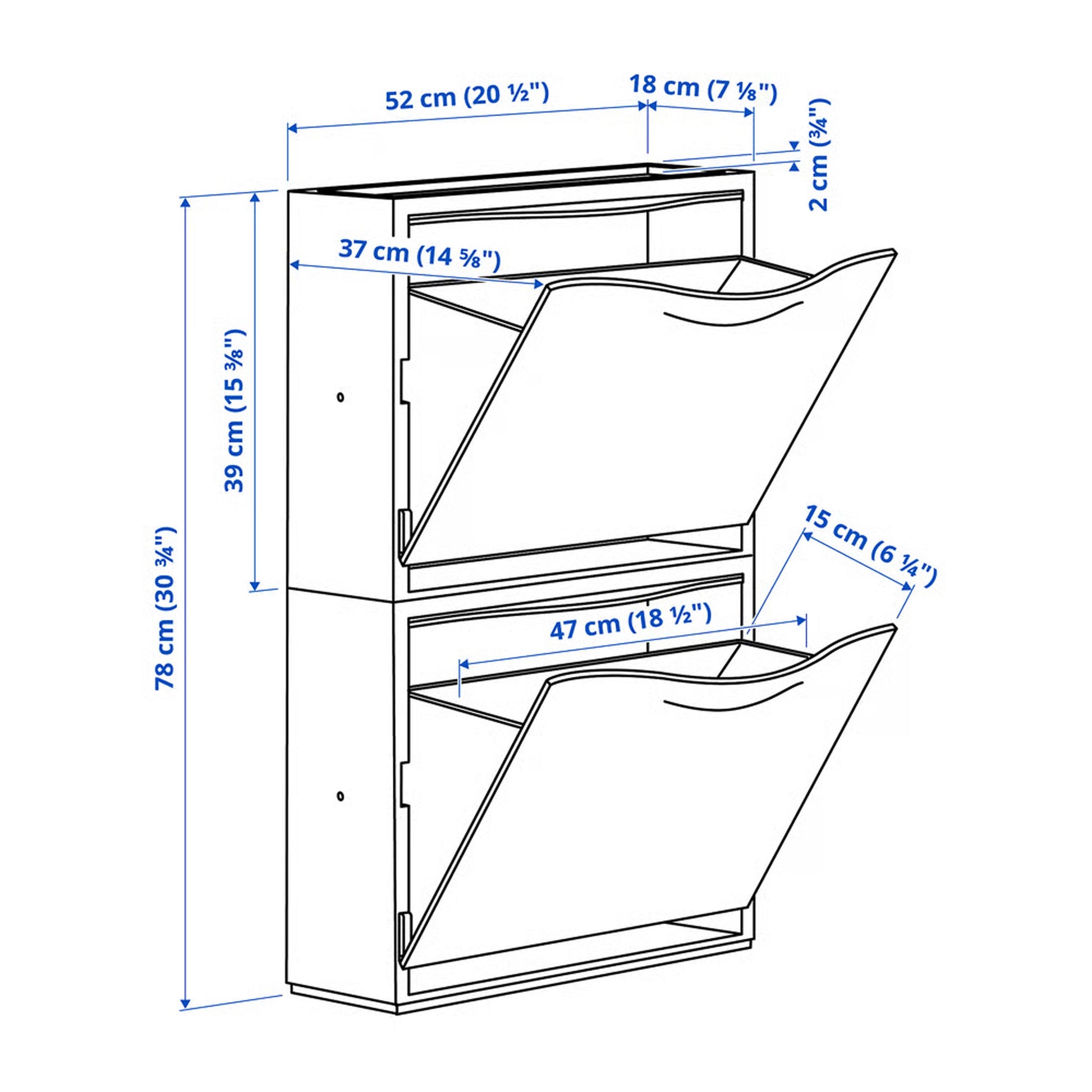 TRONES Shoe cabinet & storage size guide for narrow hallway and bedroom use

