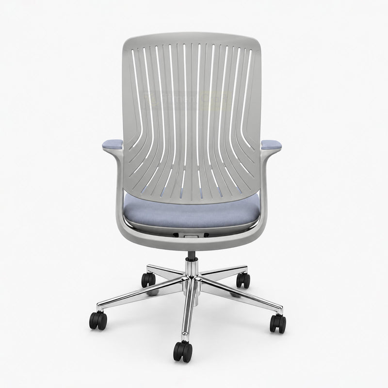 Ergonomic Executive Chair with chrome base and cushioned seat for modern office workspace comfort and style use
