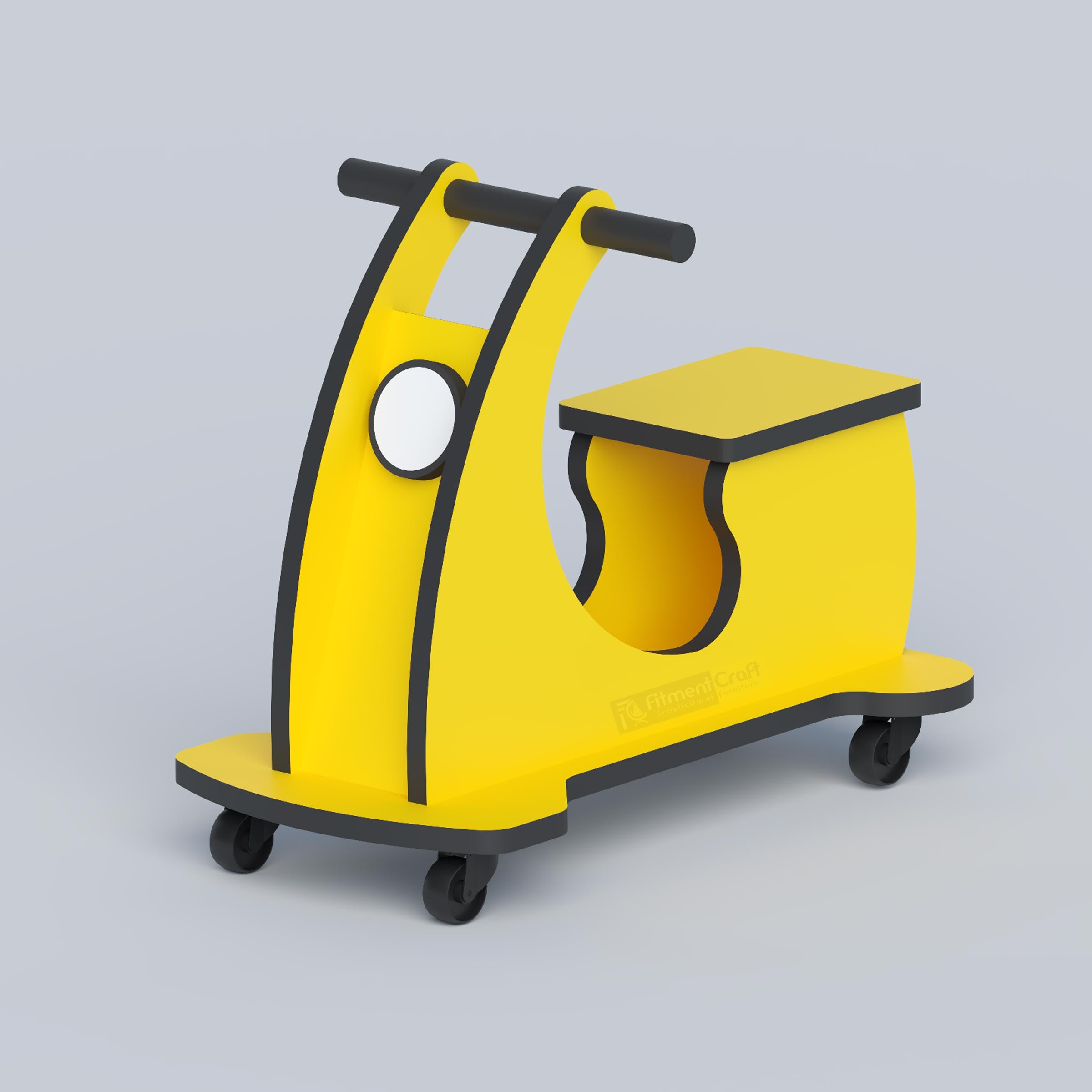 Yellow toddler baby toys scooter with seat, safe ride-on push scooter for kids indoor and outdoor play activities