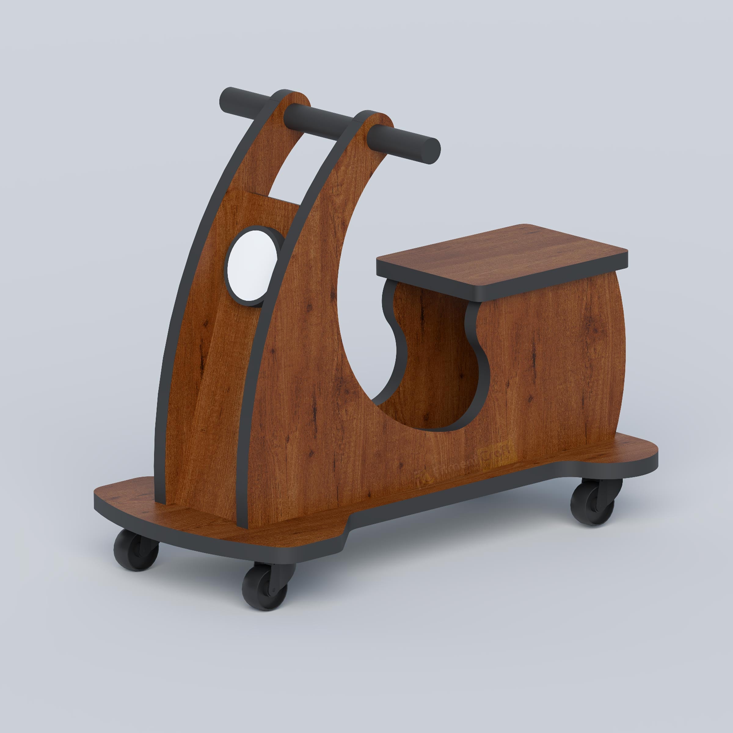Wooden toddler scooter with comfortable seat and handlebar, stylish baby ride-on toy for early balance learning