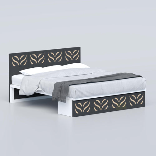 Tylox Standard King Size Bed with decorative headboard, premium bedroom furniture for modern homes in Bangladesh now BD.