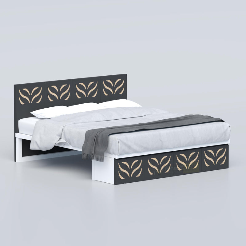 Tylox Standard King Size Bed with decorative headboard, premium bedroom furniture for modern homes in Bangladesh now BD.