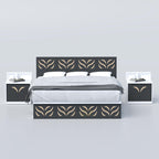 Modern king size bed in black and white finish, stylish bedroom bed frame for family homes in Bangladesh online today BD