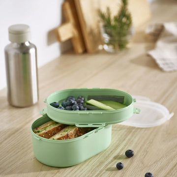 Utbjuda Stackable Lunch Box For Dry Food, microwave safe lunch box for work, school, travel and homemade meals daily use