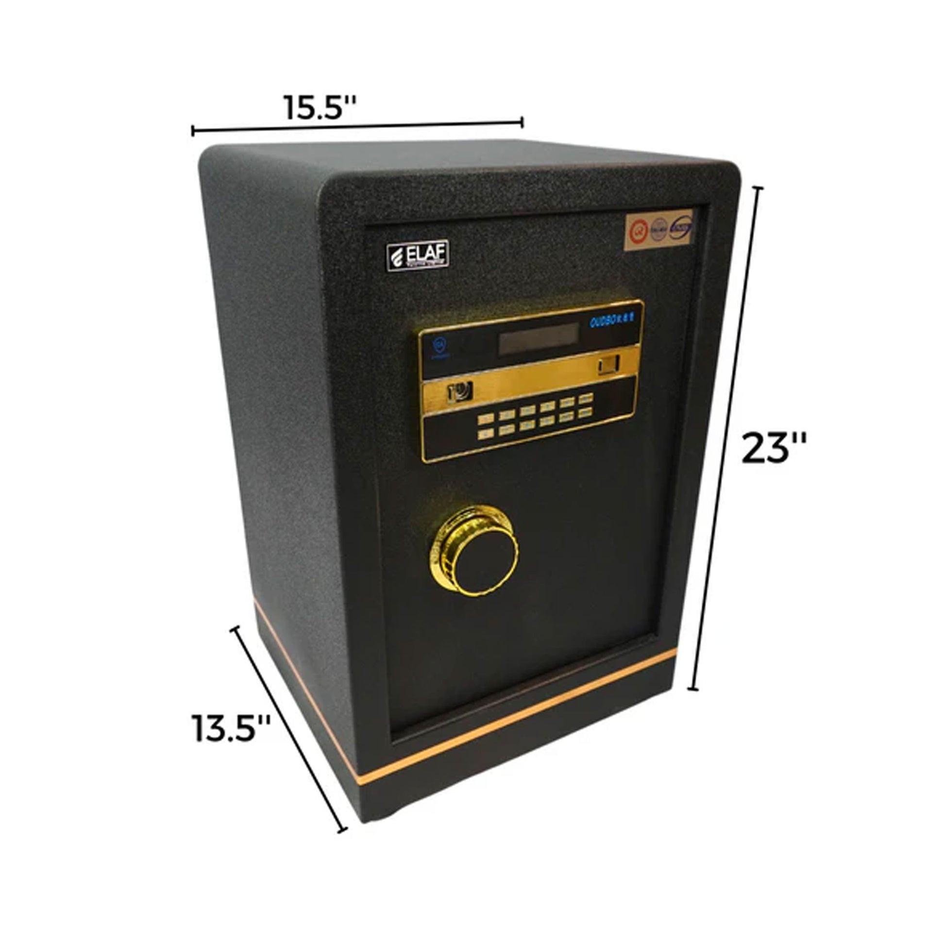 Veela Digital Safety Locker back view with pre-drilled fixing holes for wall or floor mounting