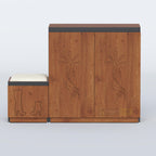 Premium wooden shoe rack furniture with closed storage doors and stylish design for home interior
