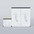 Large capacity Woodisty shoe storage cabinet with shelves and comfortable seating space