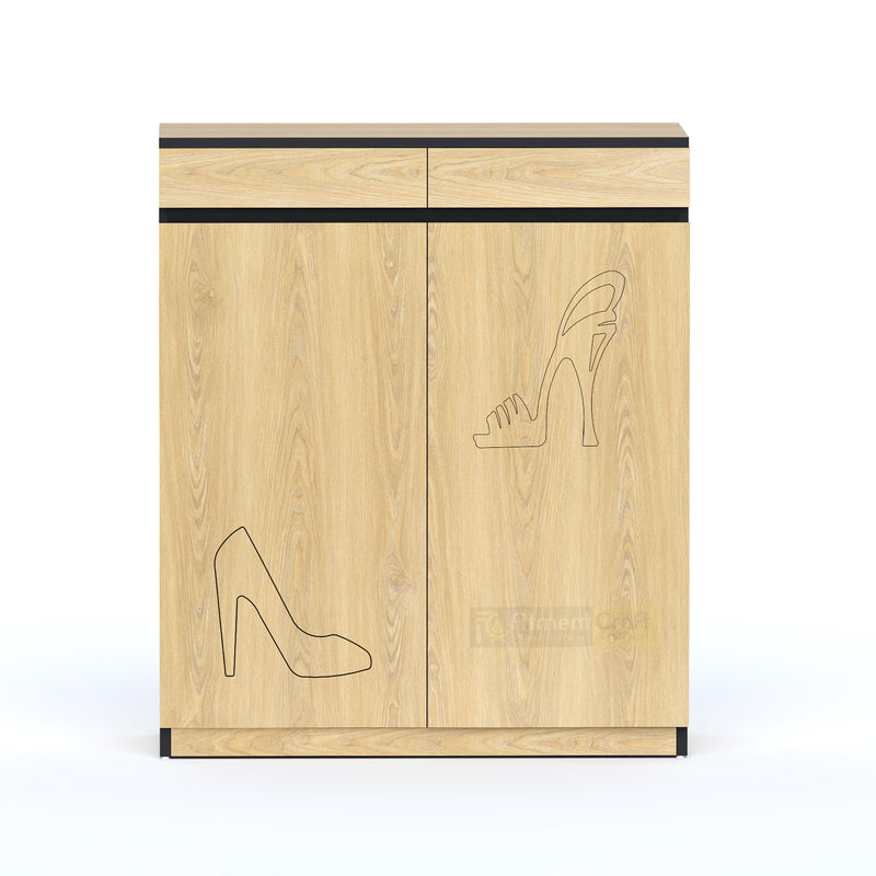 Premium wooden shoe cabinet with closed doors and shelves for bedroom and entryway shoe organization