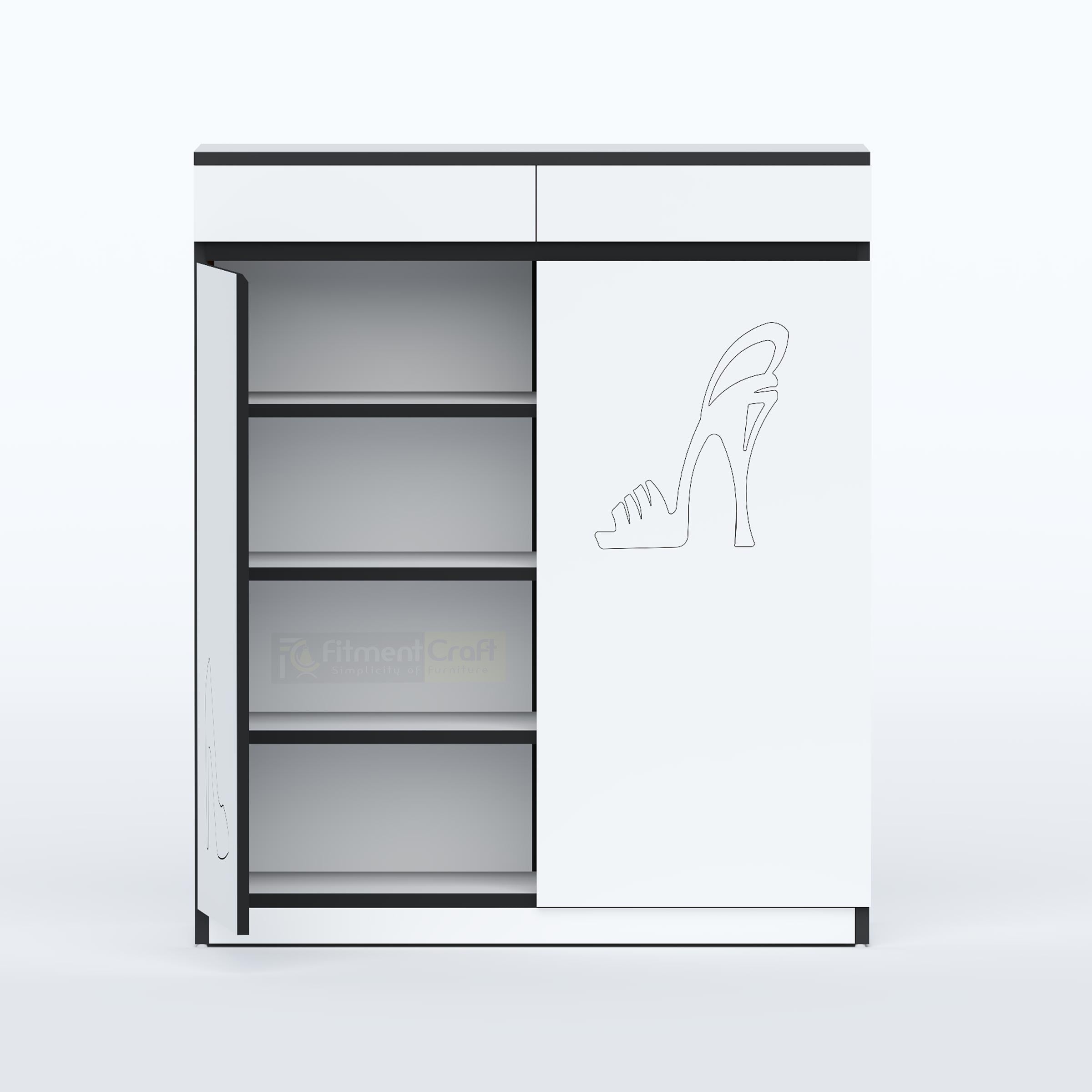 Modern Woody wooden shoe rack cabinet with MDF and LB wood design for stylish home footwear storage solution