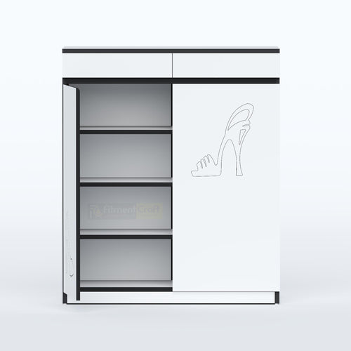 Modern Woody wooden shoe rack cabinet with MDF and LB wood design for stylish home footwear storage solution