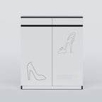 Stylish wooden shoe storage cabinet with multiple shelves for modern home furniture solutions