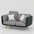Zenline two person sofa for living room or office with comfortable foam seating and modern rexine upholstery.