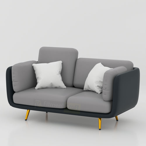 Zenline two person sofa for living room or office with comfortable foam seating and modern rexine upholstery.