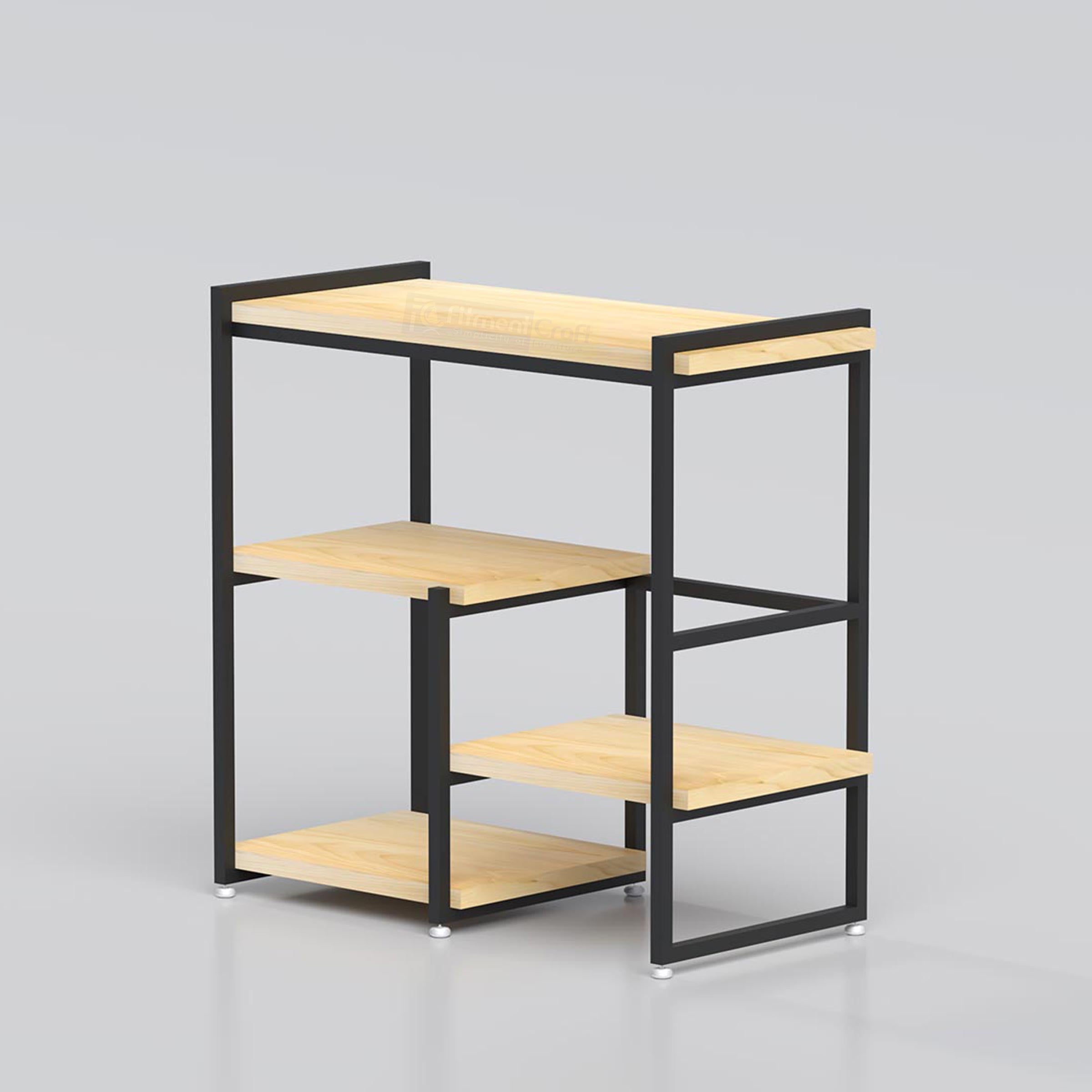 Modern Zerlo plant stand with solid wood shelves and metal frame for stylish indoor plant decoration