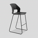 Black Bitos tall chair with open back, sled base and footrest