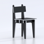 Black and white Swift chair with rectangular backrest and straight legs